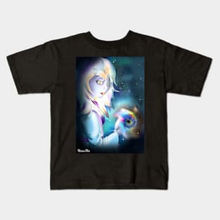 spiral galaxy sorcerer girl Kids T-Shirt